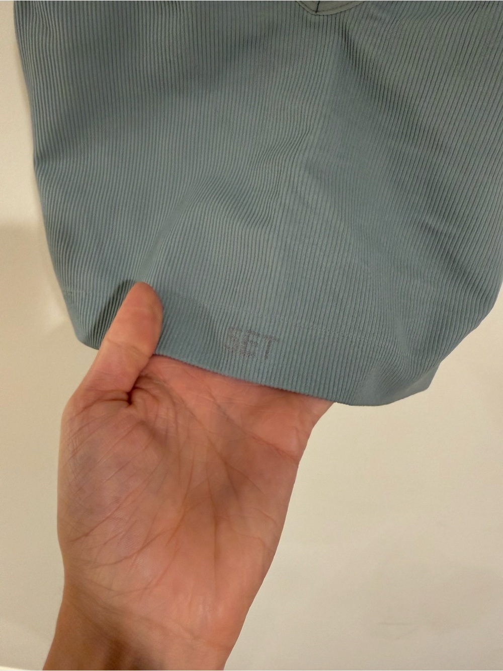 Set Active Blue Ribbed Top - Picture 2 of 4